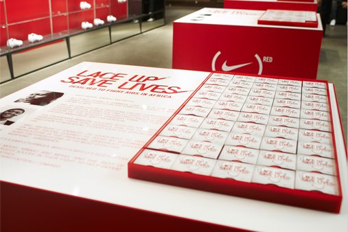 Over 5,000 metres of lace was hand sculpted by Prop Studios to create multiple installations within the Niketown window