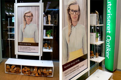 Prop Studios' concept for this window display was based on Specsavers' Nordic design collection