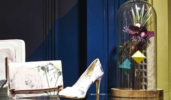 For the Ted Baker interior, Prop Studios created bespoke installations using taxidermied birds and mason jars