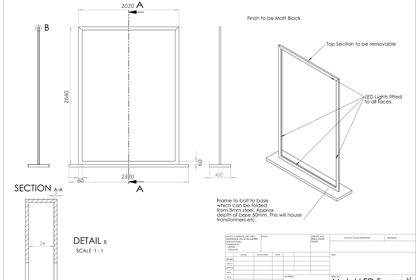 An additional technical drawing of the dimensions of the Jo Malone window