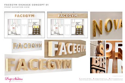 Further signage concepts for the Facegym window display