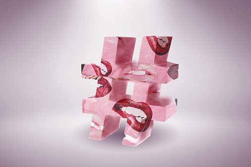 This oversized pink hashtag sculpture was one of many Pinterest-inspired designs created for Missguided by Prop Studios