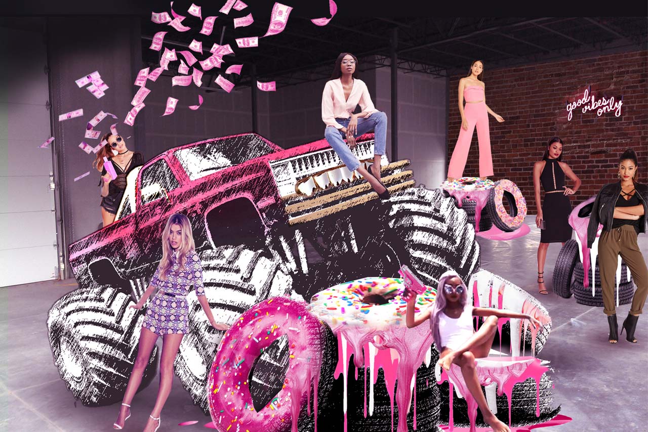 Prop Studios' gigantic pink Missguided Monster Truck sat right at the front of the store, gathering intense attention from footfall in the centre and huge social media coverage