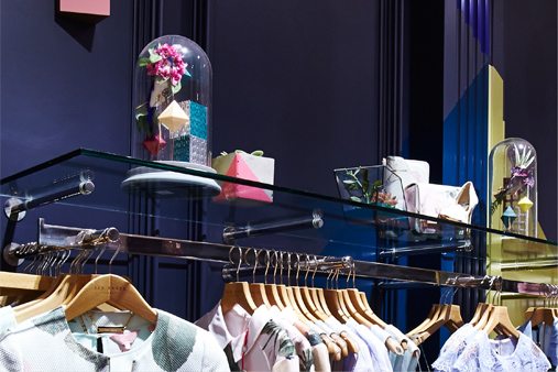 Ted Baker are known for their distinct humour and creative attention to detail in each store, and Prop Studios endeavoured to meet this challenge with this quirky visual merchandising scheme