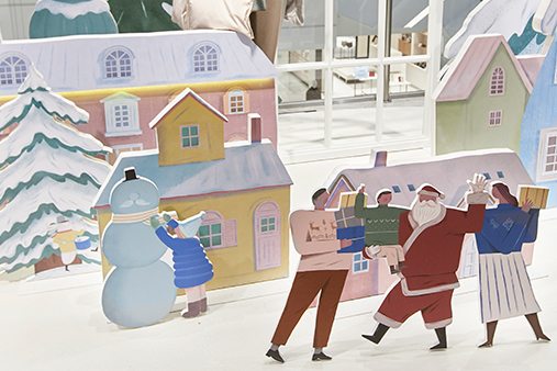 The depiction of festive scenes of family, love and friendship were at the heart of Prop Studios' visual merchandising campaign