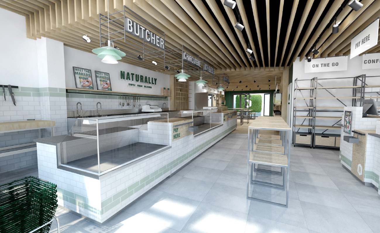 Naturally Interior Design Retail branding 3D concept render