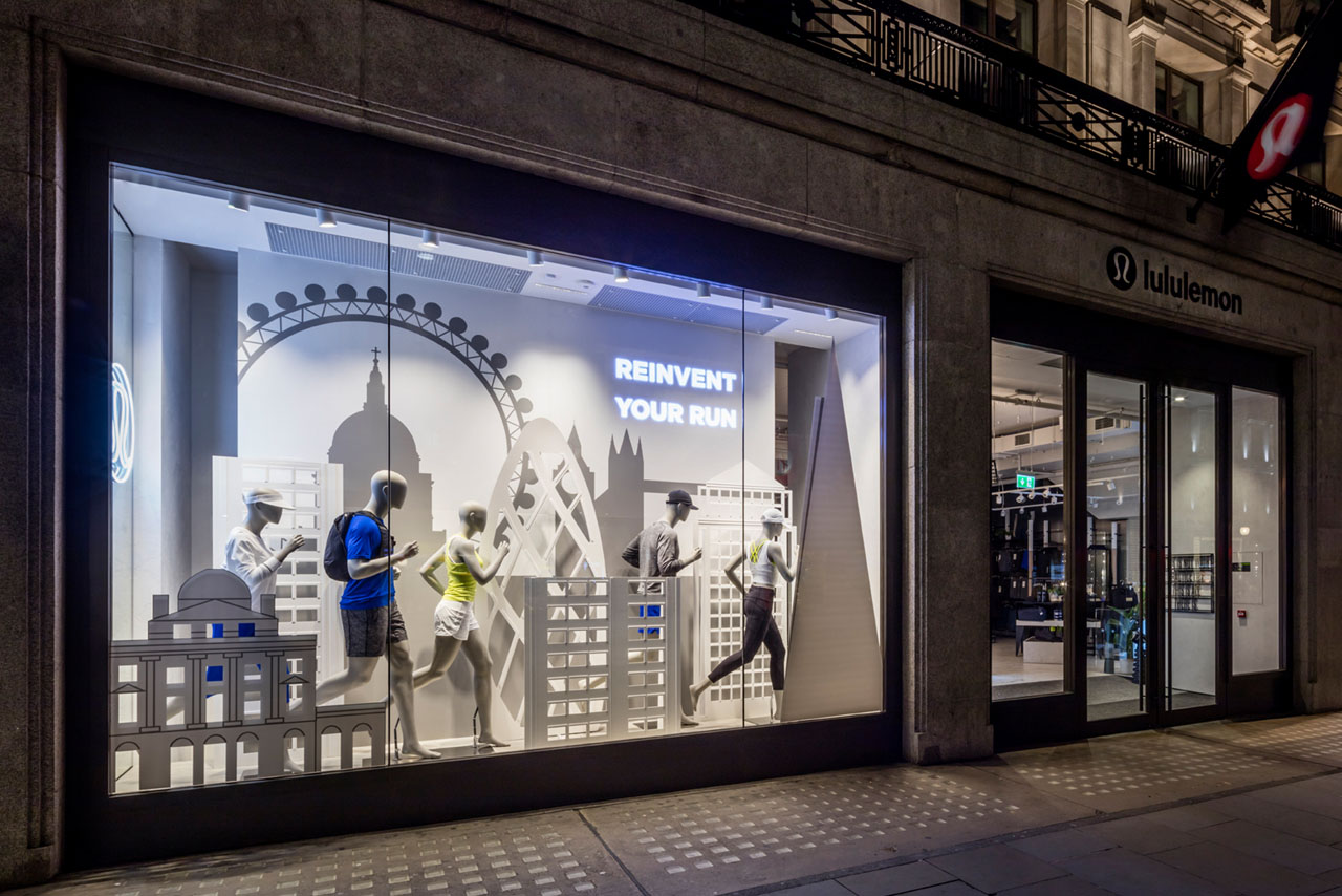 Lululemon London Marathon Window Design Prop Studios